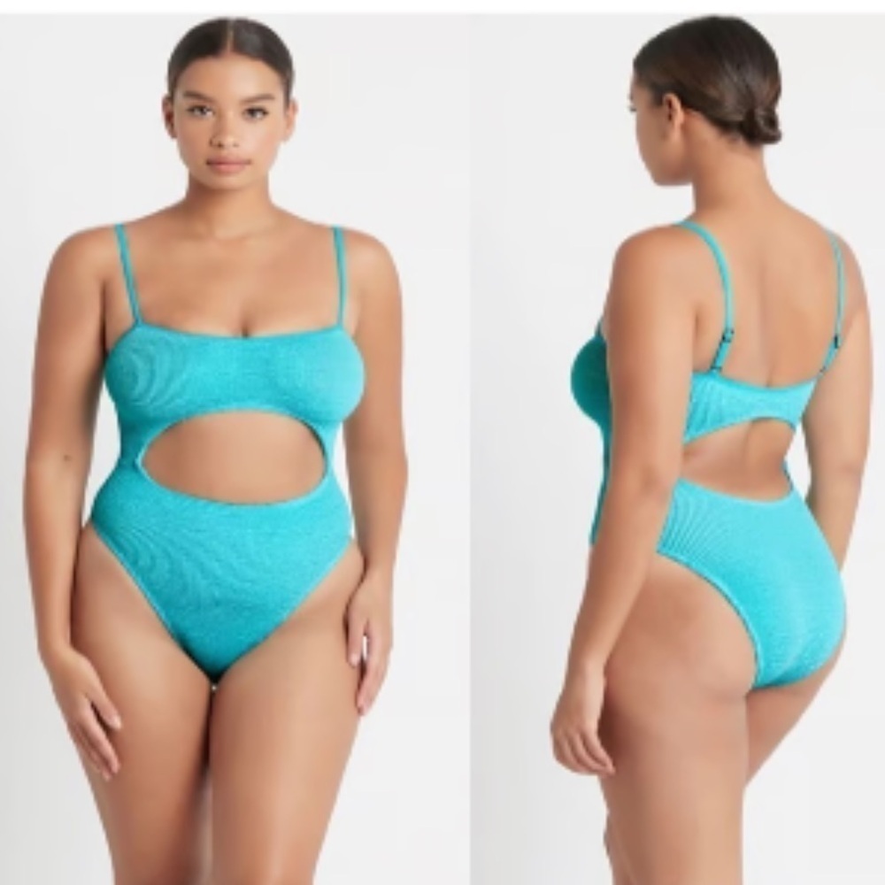Bond Eye Strap Mishy one piece swimsuit teal blue one size cut out - Picture 11 of 12